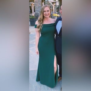 Lulus Aveline Forest Green Off-the-Shoulder Maxi Dress | Size XL